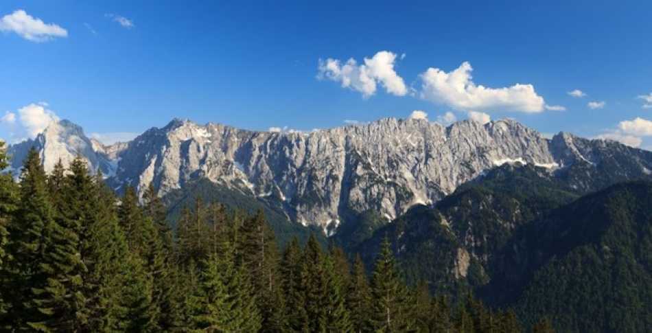 This is the Kaisergebirge in the Austrian Alps near Kitzbuhel
